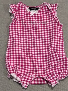 bebe Baby Checkered Onesie with Sequence Size 3 to 6 Months